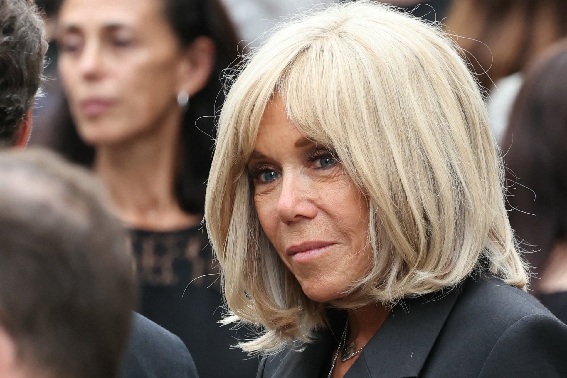 <p>Brigitte Macron appeared backstage with Aby Abittan on Sunday</p>