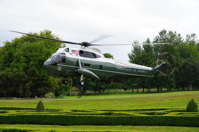 A helicopter carrying Donald Trump was forced to divert to Luton airport on Thursday (Jane Barlow/PA)