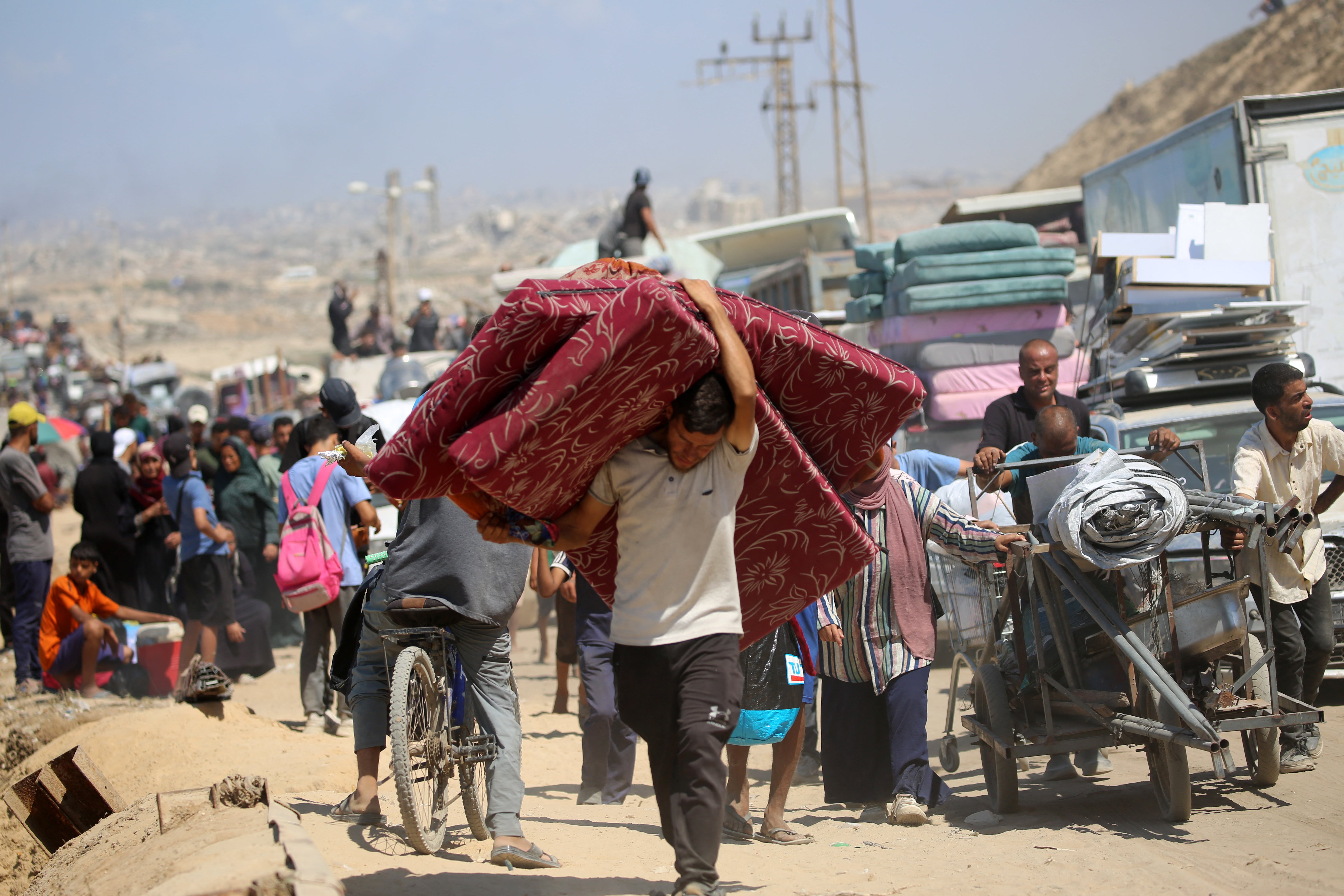 Palestinians are fleeing Gaza City en masse as Israel intensifies its attacks on the enclave