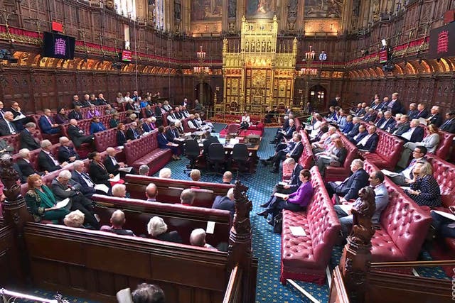 The Terminally Ill Adults (End of Life) Bill passed second reading stage in the House of Lords on Friday (Parliament TV/PA)