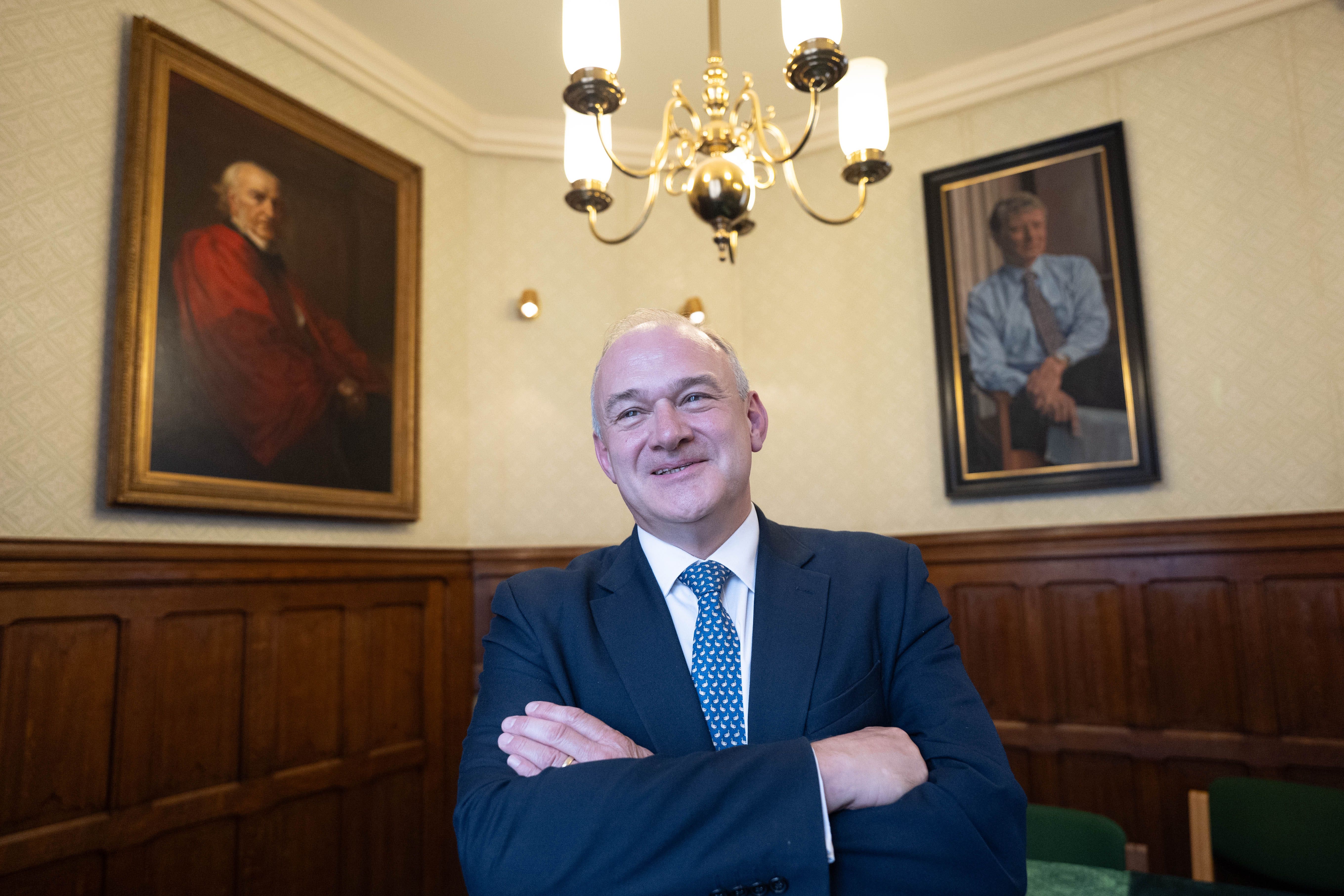 Liberal Democrat leader Sir Ed Davey spoke to the PA news agency in his office at the Houses of Parliament (Stefan Rousseau/PA)