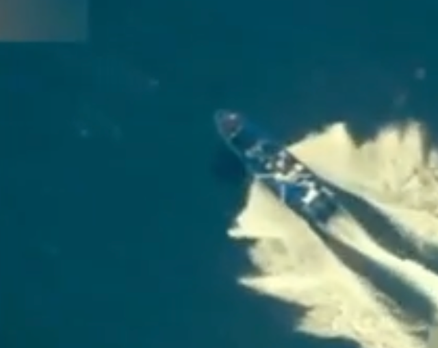 <p>President Donald Trump said U.S. forces launched a strike against a vessel (pictured) allegedly carrying narcotics in the U.S. Southern Command Area. The strike killed three, Trump said</p>