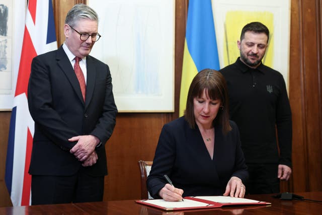 Rachel Reeves is set to announce plans for the UK to explore providing a ‘reparations loan’ to Ukraine backed by frozen Russian assets (Toby Melville/PA)