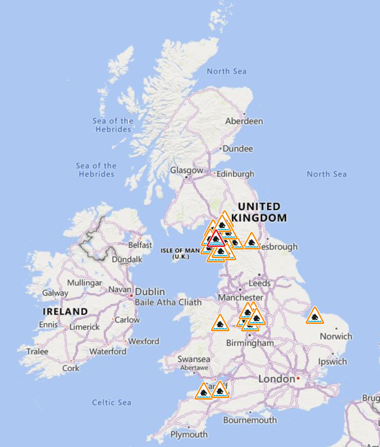24 flood alert and a flood warning place