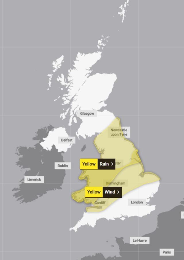 <p>A yellow weather warning has been issued for parts of the UK</p>