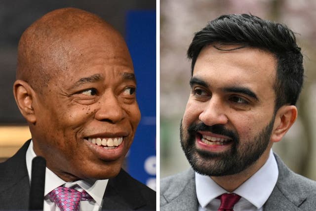 <p>Eric Adams (left) will run as an independent in the upcoming mayoral race, while Zohran Mamdani is the surprising frontrunner for the Democrats</p>
