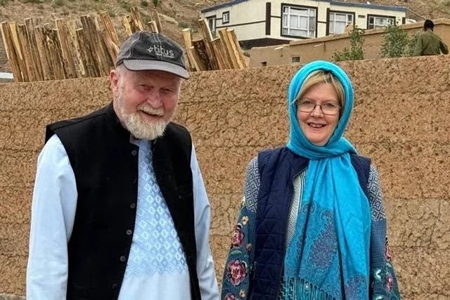 <p>Peter and Barbie Reynolds arrived in the UK on Saturday</p>