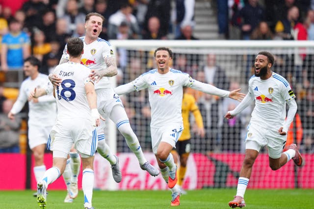 Leeds came from a goal down to beat Wolves (David Davies/PA)