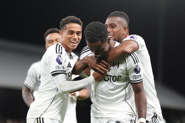 Fulham players celebrated victory against west London rivals Brentford (Adam Davy/PA)
