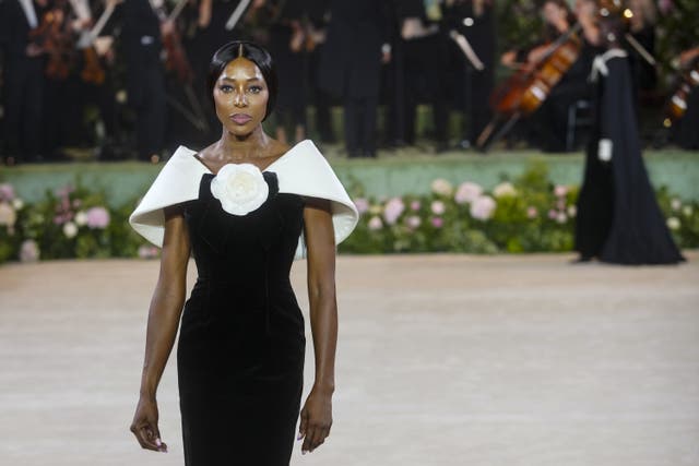 Naomi Campbell opened the Richard Quinn runway at LFW (Jeff Moore/PA)