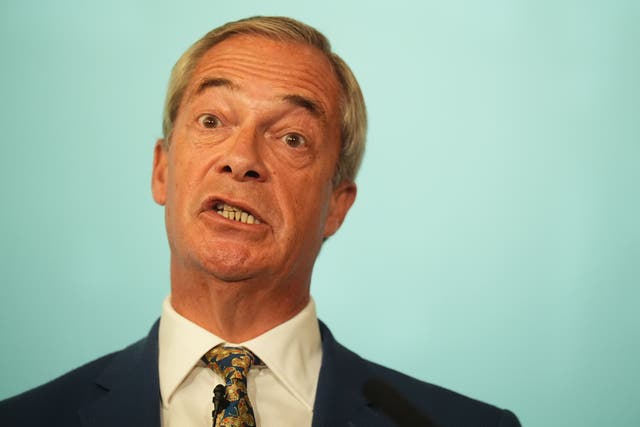 Reform UK leader Nigel Farage, whose party is mocked in a song due to be sung at the Lib Dems’ Glee Club (James Manning/PA)