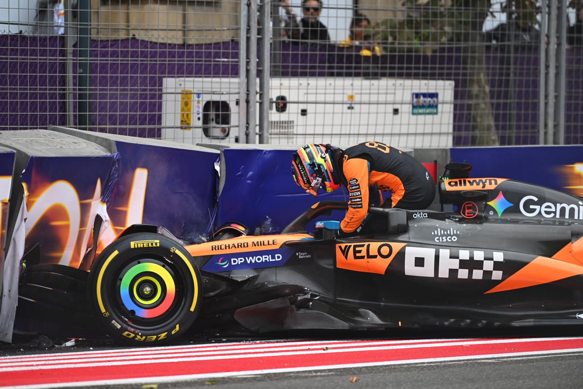Lando Norris fails to capitalise after Oscar Piastri crash as Max Verstappen wins Azerbaijan GP