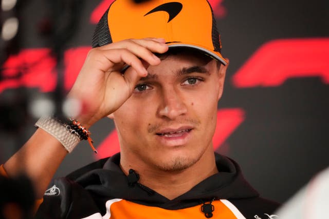 <p>Lando Norris did not have the pace to move through the field in Baku (AP Photo/Darko Bandic)</p>