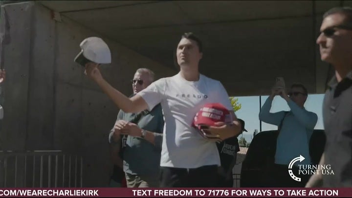 <p>Charlie Kirk’s last moments at Utah Valley University campus captured in tribute video.</p>