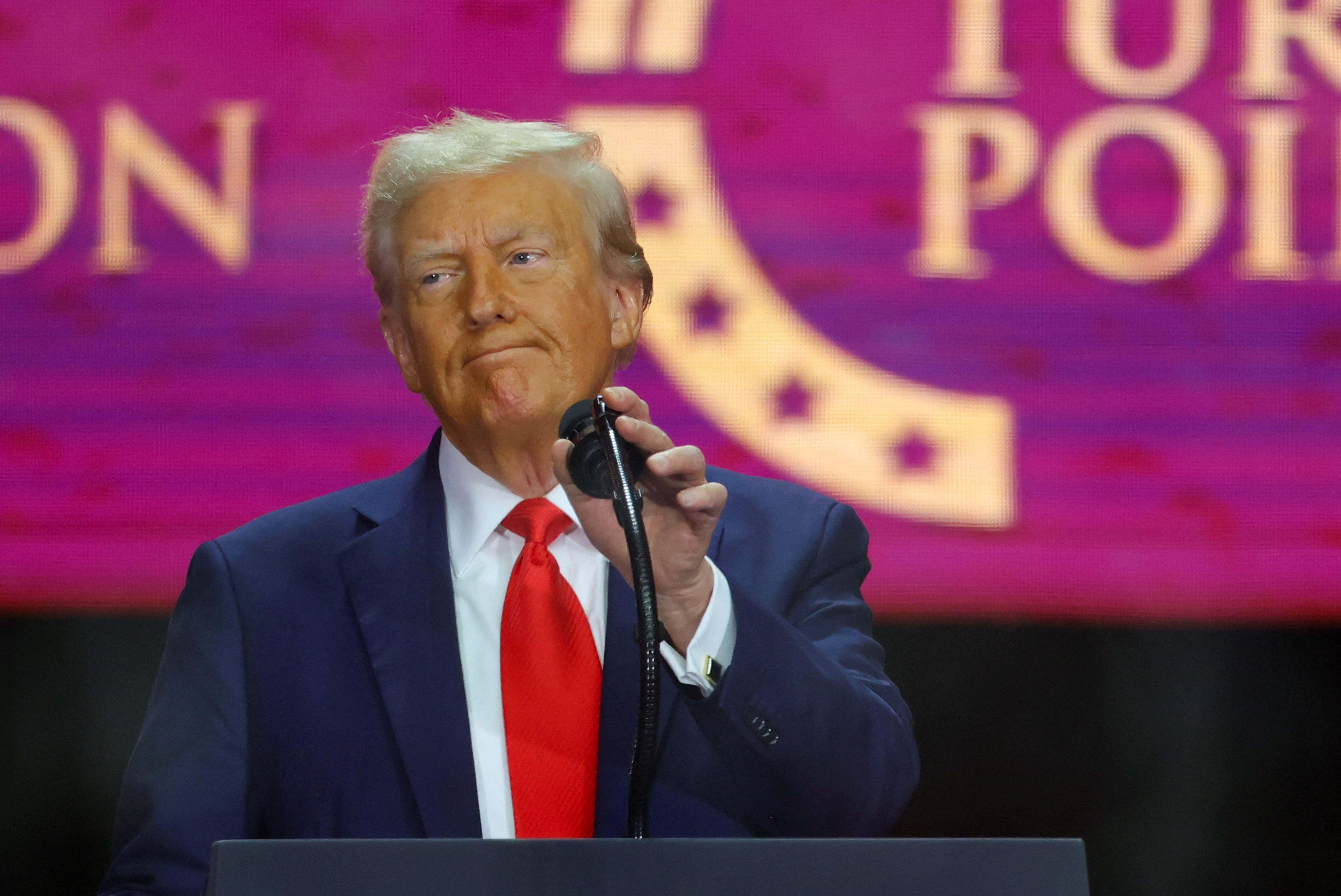 Donald Trump trailed his autism announcement at a memorial event for murdered conservative activist Charlie Kirk in Arizona on Sunday