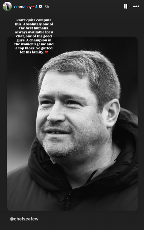 Emma Hayes leads the tributes to Matt Beard following his sudden passing