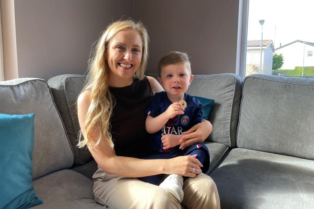Zac and his mother Arlene McNab (Lucinda Cameron/PA)