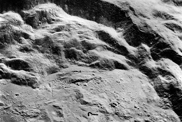 <p>A close-up picture of the moon taken from Apollo 16 on 10 July 1972</p>