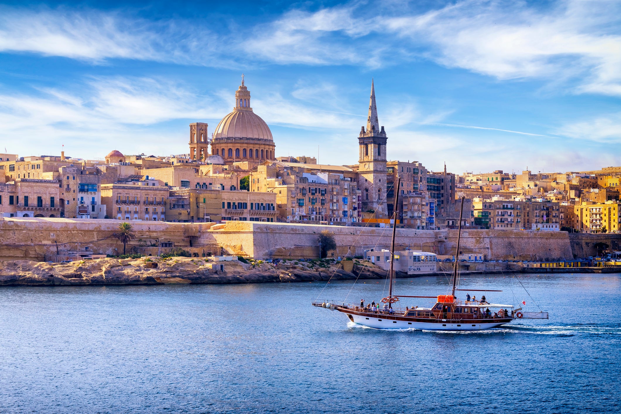 The beautiful harbour at Valetta