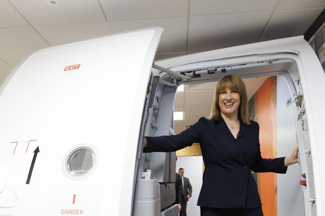 Chancellor of the Exchequer Rachel Reeves during a visit to London Gatwick (Belinda Jiao/PA)