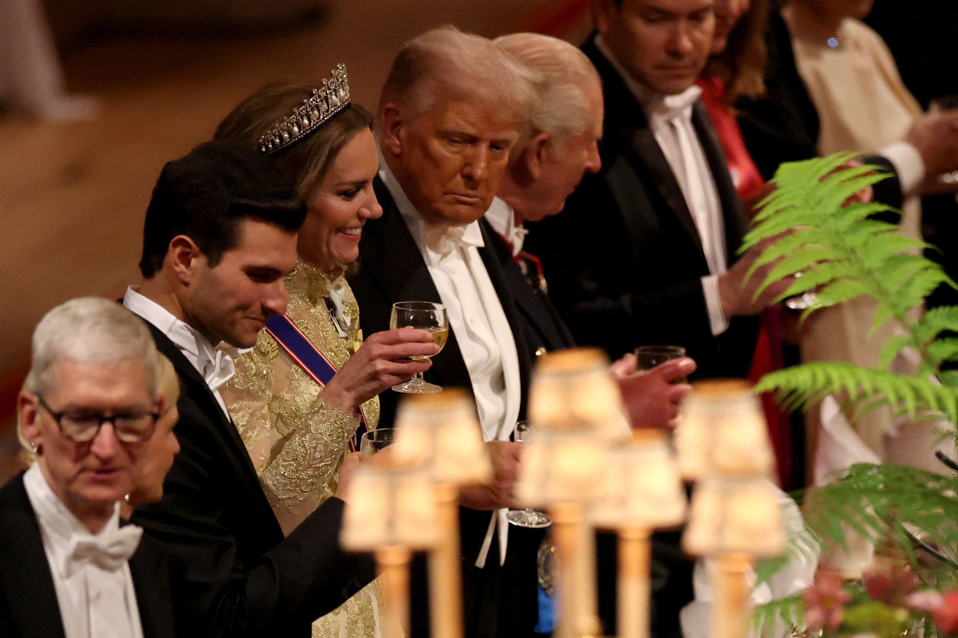 President Trump at the state banquet in Windsor Castle last week (Phil Noble/PA)