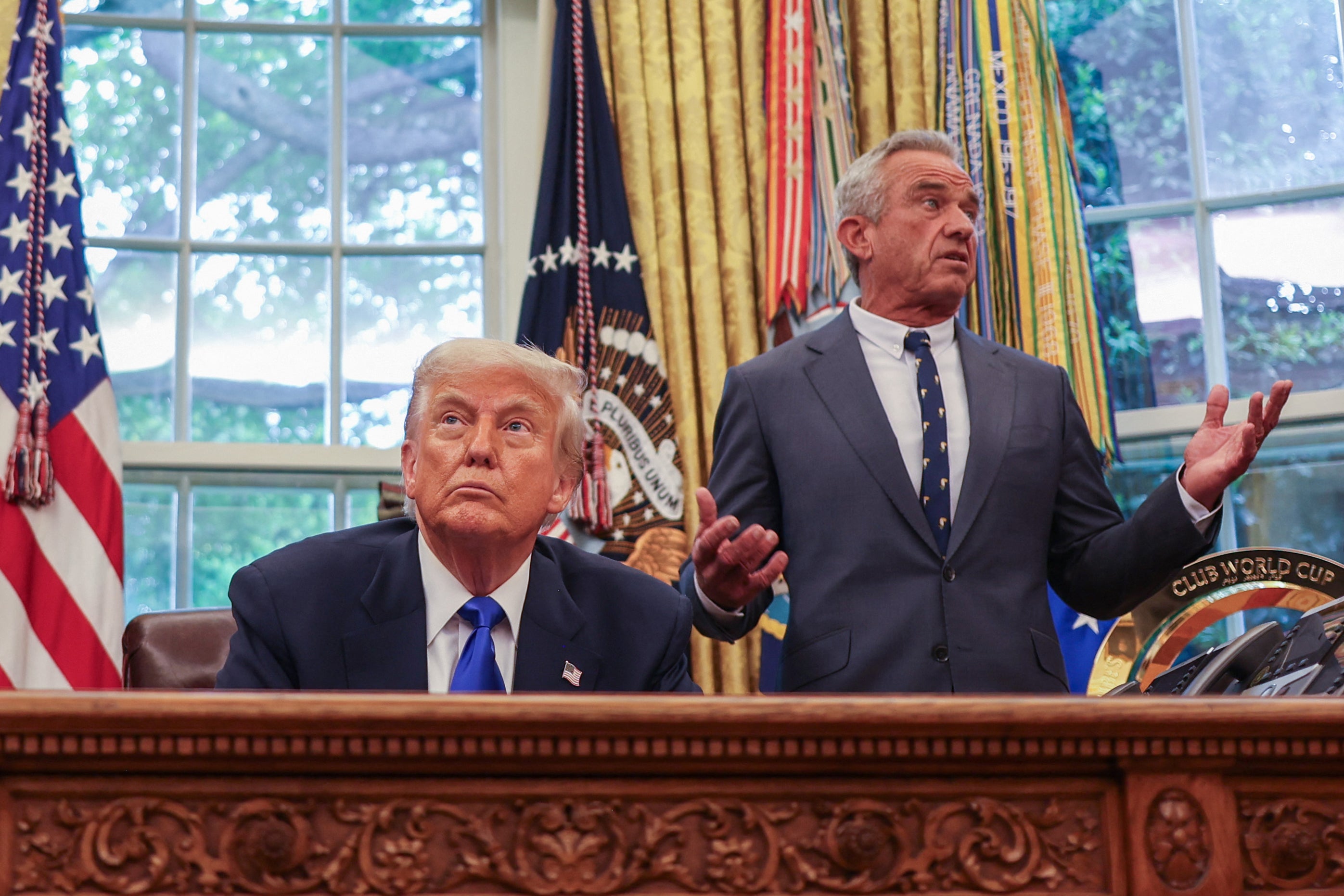 President Donald Trump and Health and Human Services Secretary Robert F Kennedy Jr. announced a link between autism and use of the pain reliever acetaminophen during pregnancy on Monday.