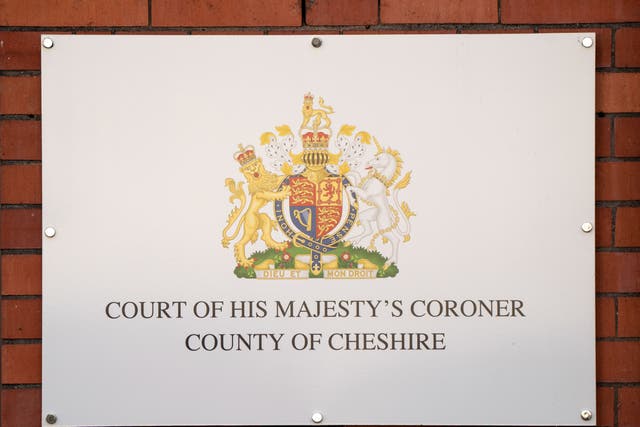 <p>The Coroner’s Court sign in Warrington</p>