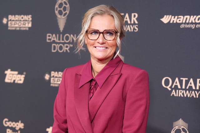 <p>Wiegman has won the Johan Cruyff trophy at the Ballon d’Or awards for the best women’s coach of last season</p>