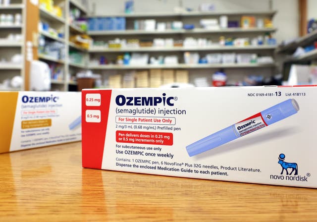 <p>Boxes of the diabetes drug Ozempic rest on a pharmacy counter</p>