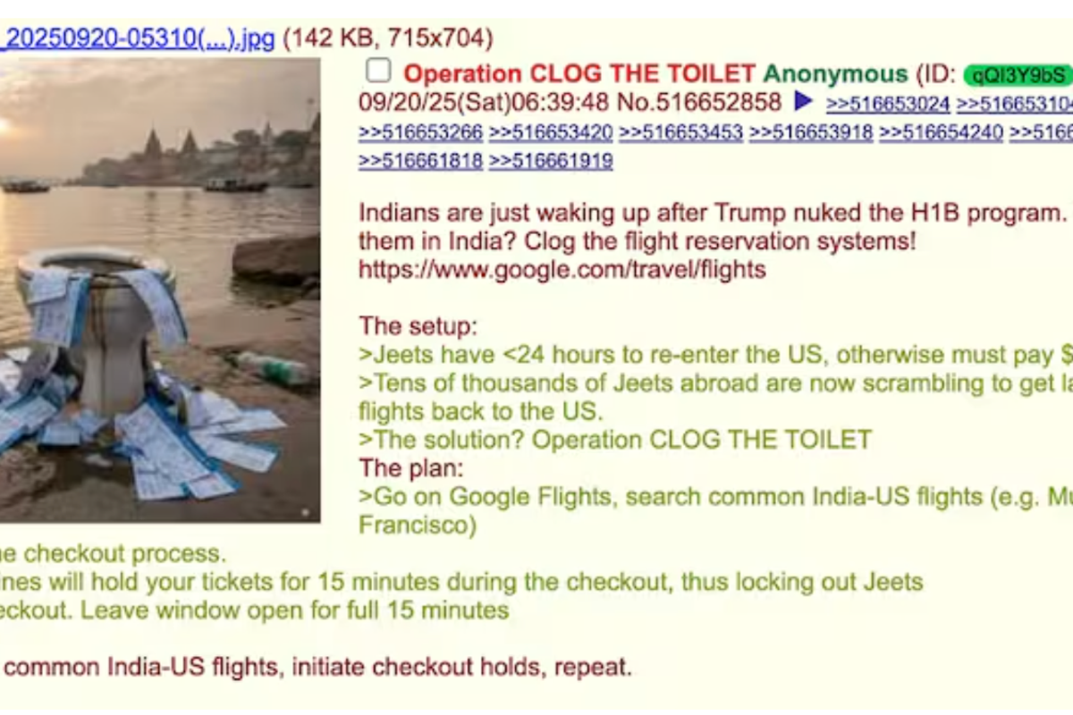 4chan Disrupts India-US Flights Amid Trump's $100K H-1B Visa Fee Announcement