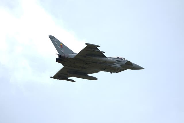 Britain has committed RAF Typhoon jets to Nato’s Eastern Sentry mission following Russian violations of the alliance’s airspace in recent weeks (Joe Giddens/PA)