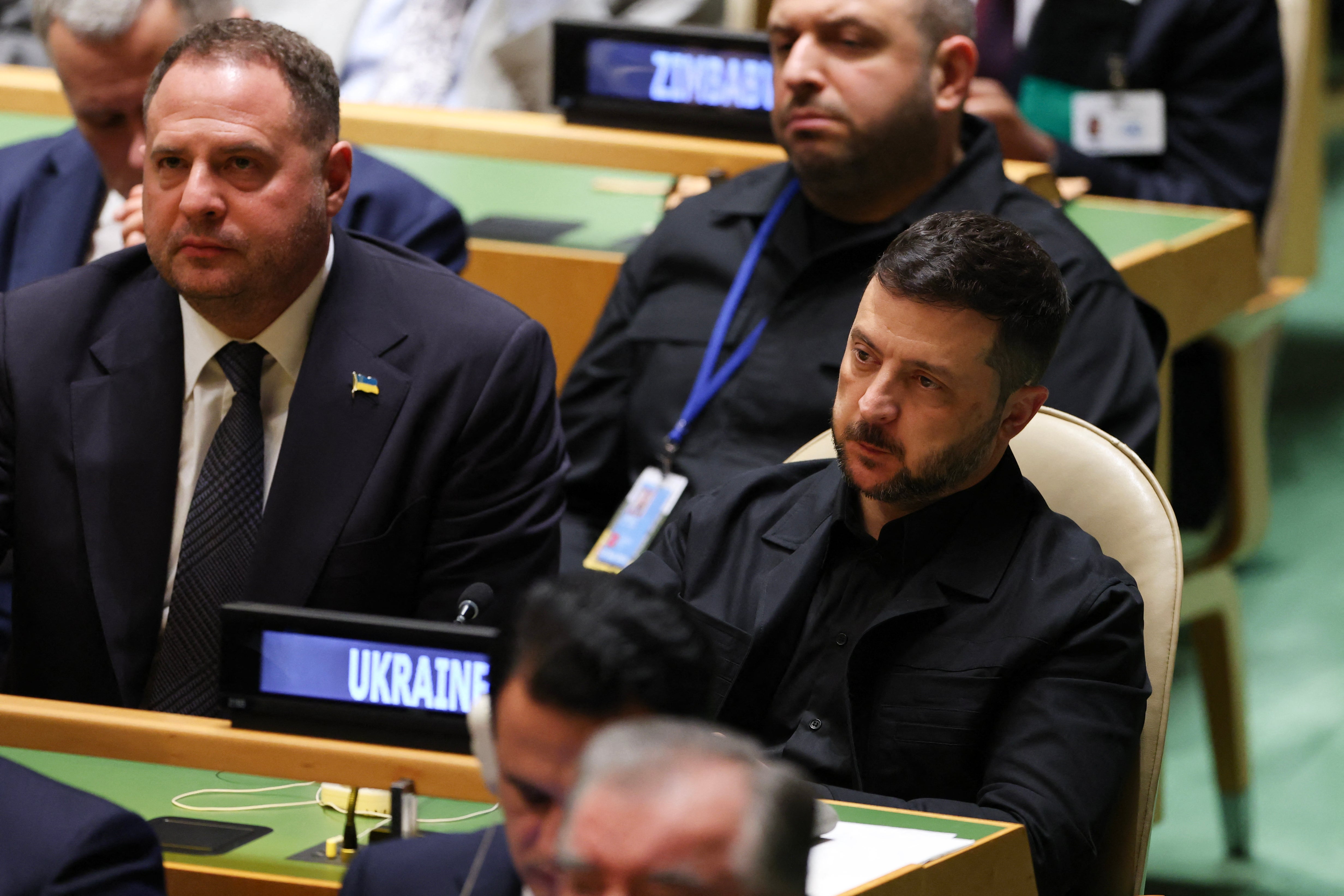 Ukrainian president Volodymyr Zelensky at UN General Assembly in New York City on 23 September 2025 (AFP/Getty)