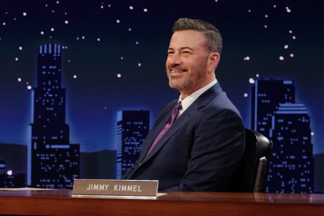 <p>Jimmy Kimmel’s viewing figures fell by 64% following an initial spike</p>