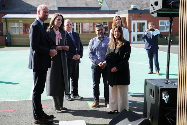 <p>The royal couple were shown the new playground built in honour of Bebe King and Alice da Silva Aguiar</p>