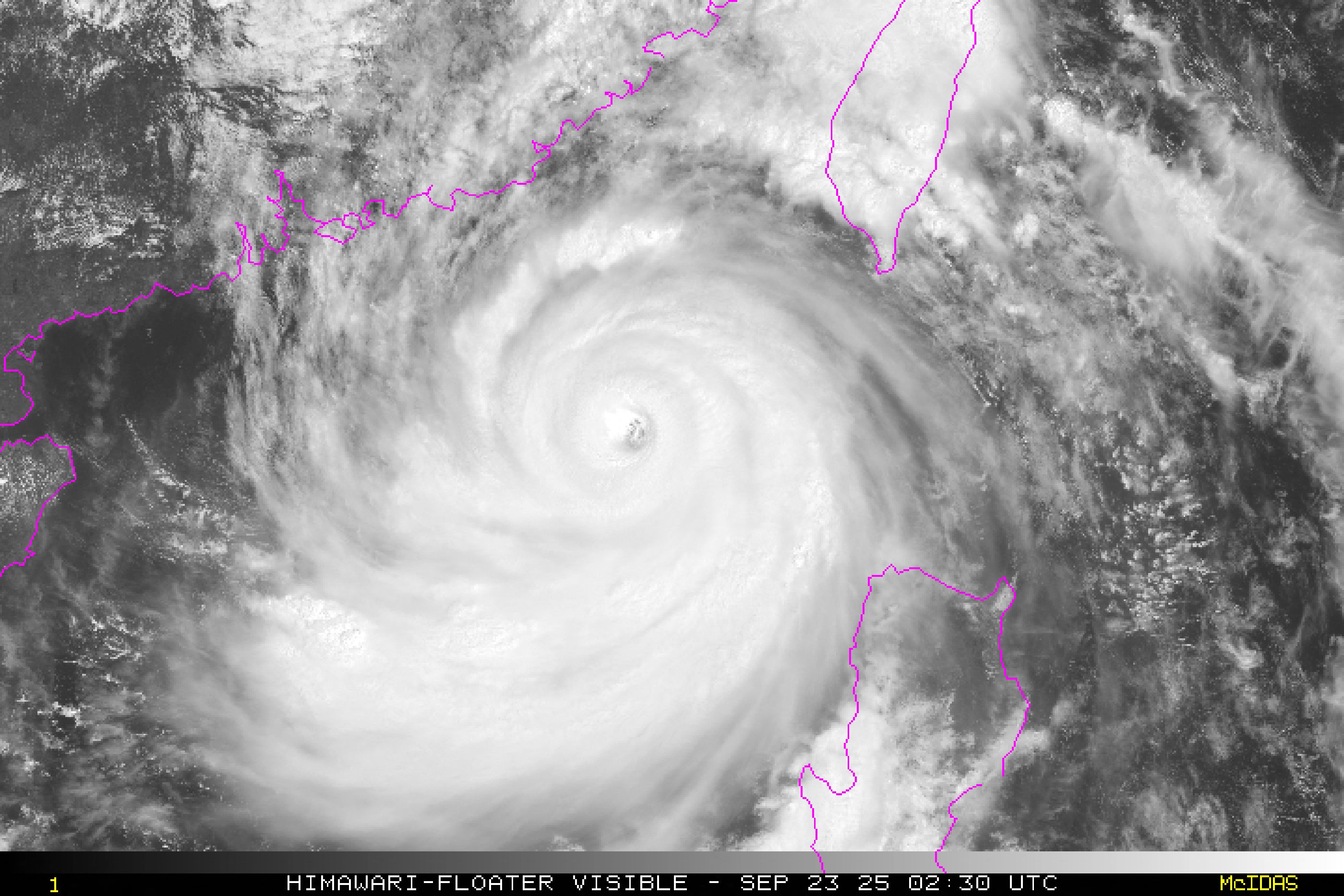 Super typhoon Ragasa as it develops and nears Hong Kong and mainland China