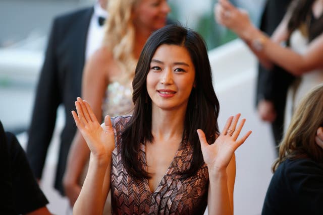 <p>Jun ji Hyun at the premiere of 'Rocco And His Brothers' at the 68th annual Cannes Film Festival</p>