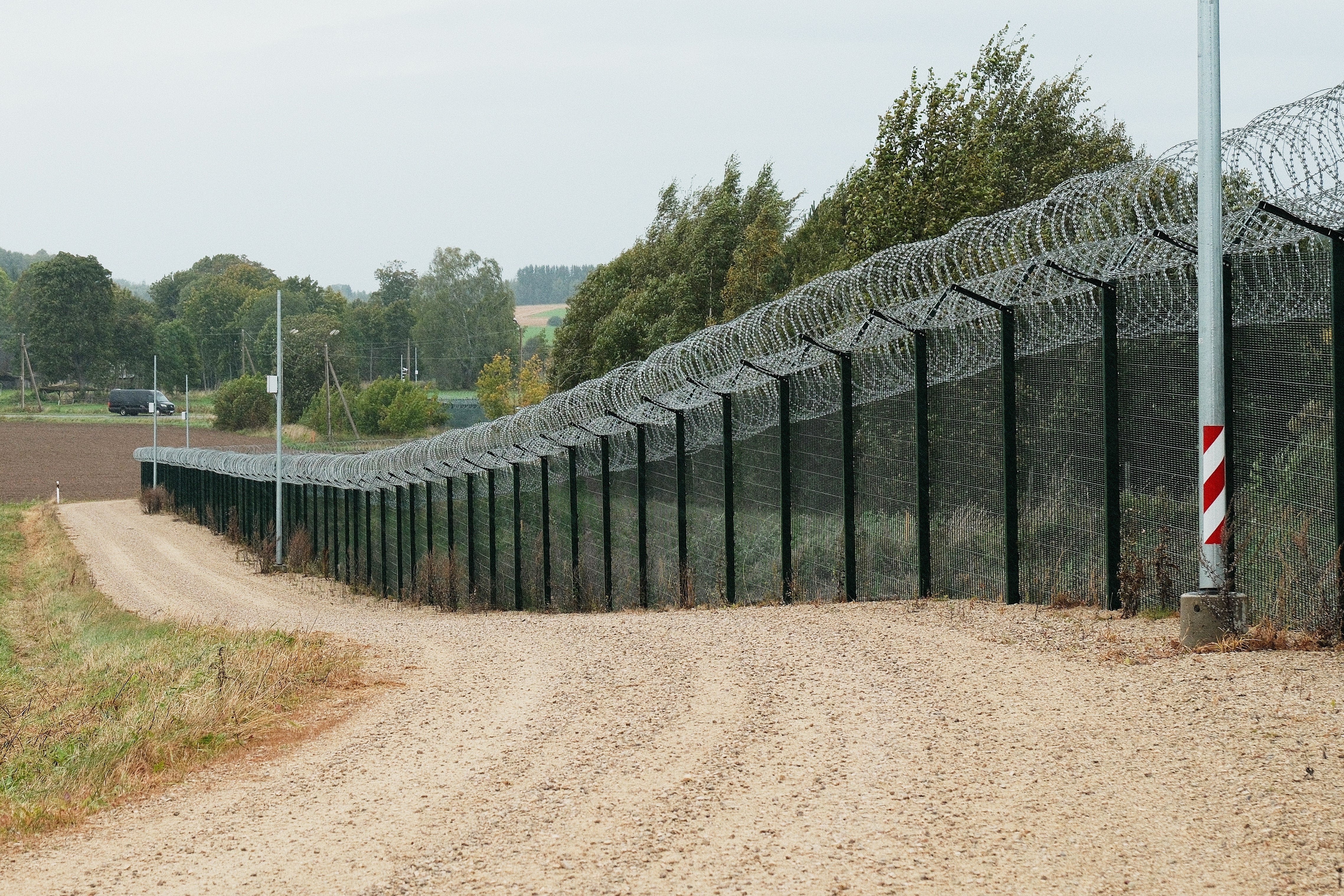 A border fence between Estonia and Russia near the southeastern Estonian village of Vinski
