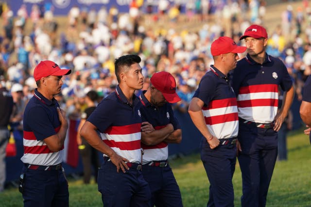 USA players dejected after Europe regained the Ryder Cup (David Davies/PA)