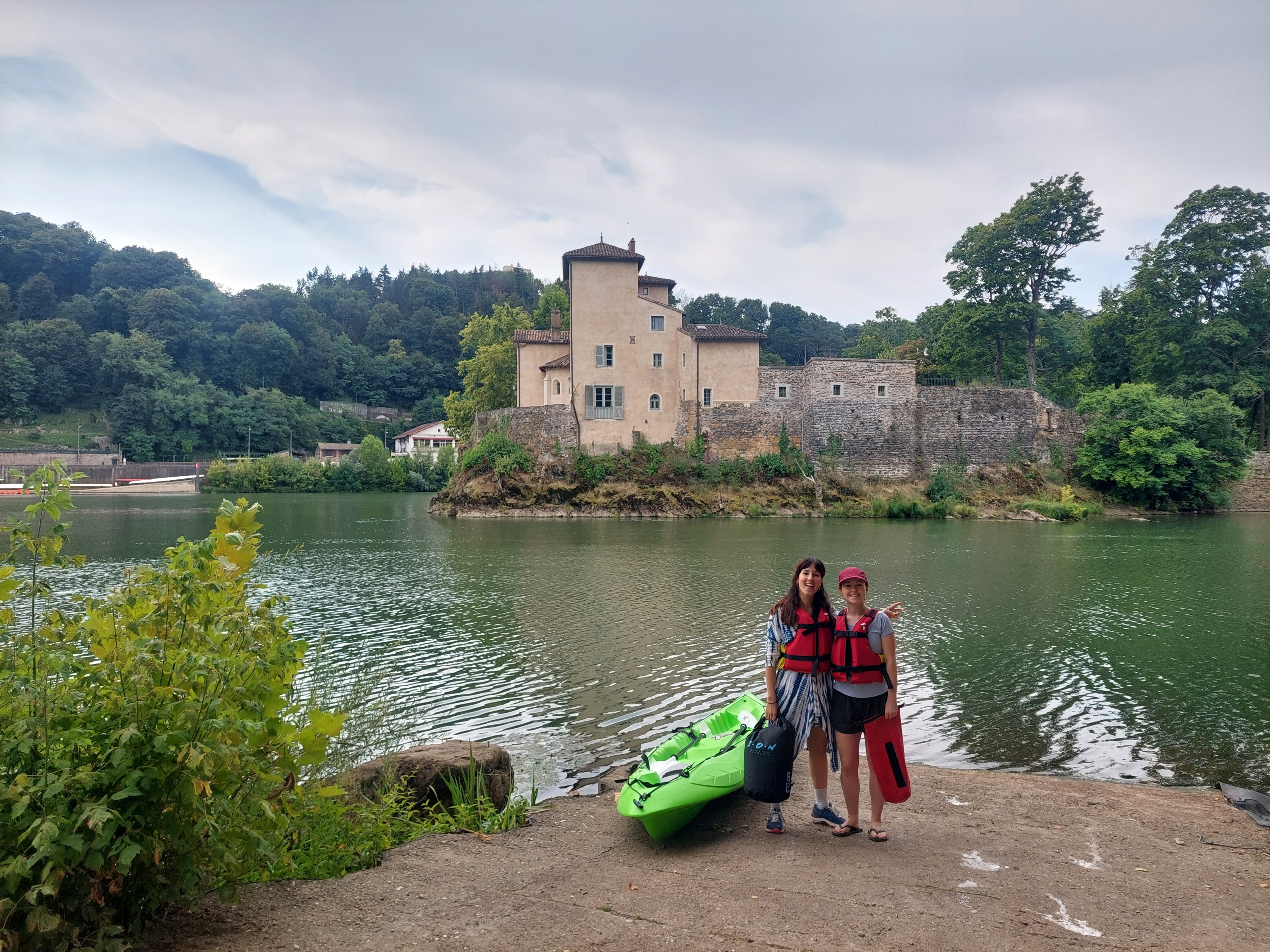 Visitors can kayak to Île Barbe, the site of an island monastery