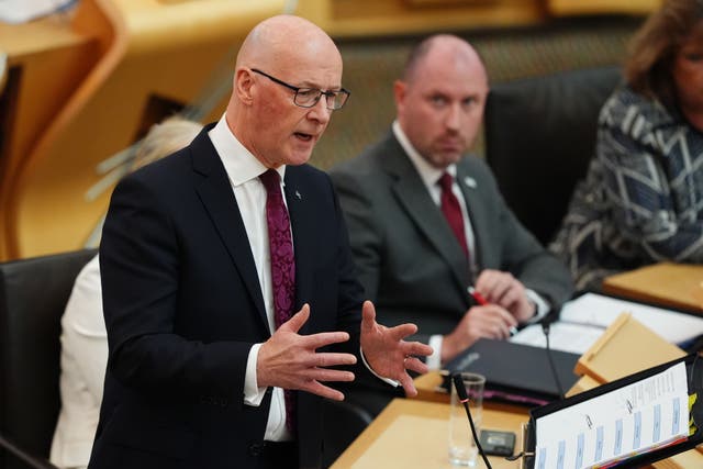 The First Minister spoke to journalists on Wednesday (Andrew Milligan/PA)