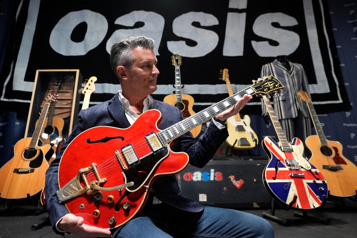 Guitar ‘smashed up’ by Liam Gallagher on the night Oasis split goes to auction