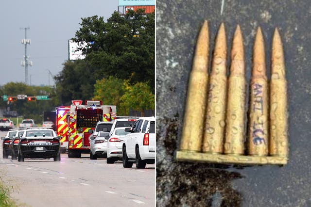 <p>El presunto francotirador que mató a un detenido de ICE (Servicio de Inmigración y Control de Aduanas de EE. UU.) e hirió a otros dos en un tiroteo en una sede de Dallas, Texas, fue hallado con “mensajes anti-ICE”</p>