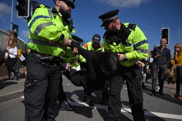 <p>Protesters delayed the start of the race in 2023</p>