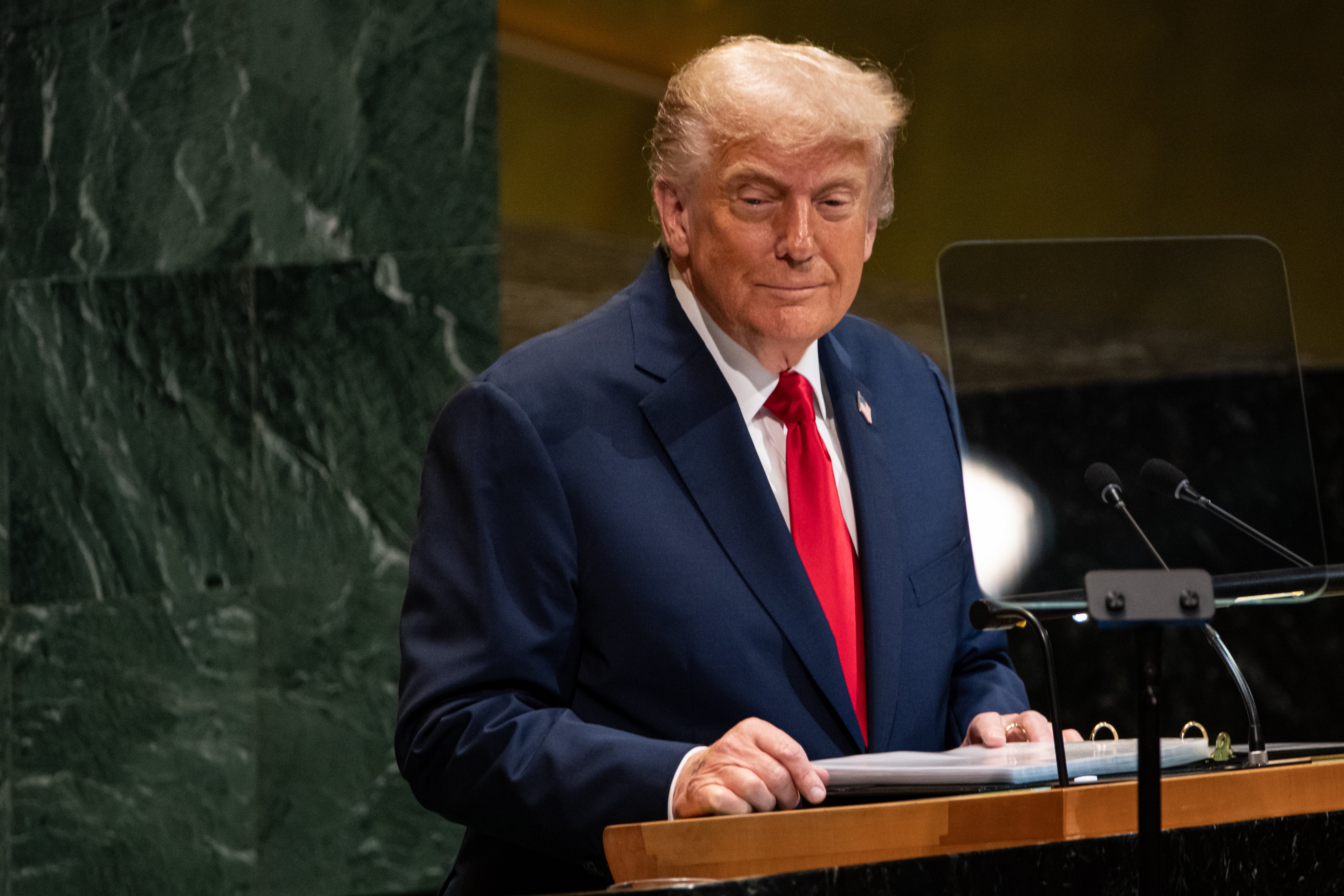 During his address at the summit in New York Tuesday, Trump went on a rambling and sometimes explosive rant, in which he told world leaders their countries were “going to hell,” attacked London Mayor Sadiq Khan, and even tried to sell his own merchandise