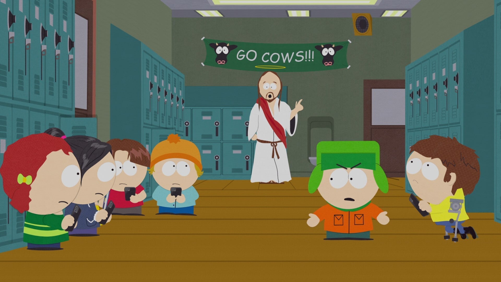 Kyle, Jimmy and Jesus in the latest South Park episode 'Conflict of Interest'