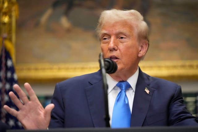 <p>Donald Trump spoke at the White House on Monday, making several claims about connections between autism and medicines</p>