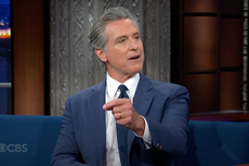 Gavin Newsom launches brutal attack on ‘son of a b****’ Trump’ and admits his fears about the 2028 election in Colbert appearance