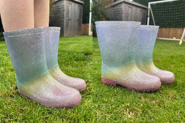 Next multi rainbow glitter wellies