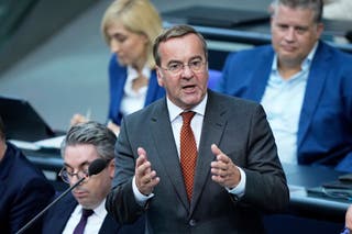 German defence minister Boris Pistorius speaks in the country’s parliament in Berlin