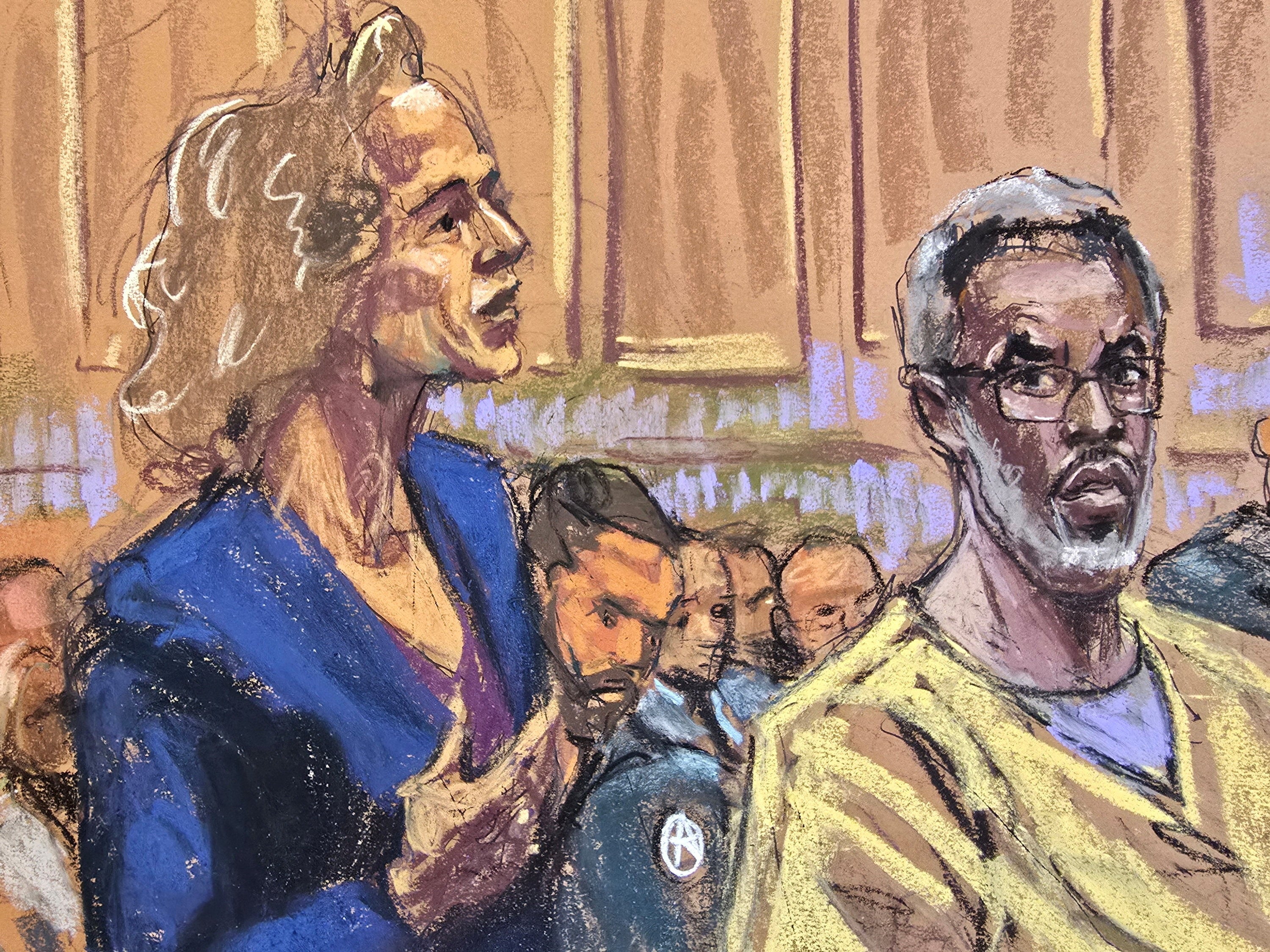<p>Sean "Diddy" Combs listens as lawyer Alexandra Shapiro argues that his conviction over two prostitution-related charges should be tossed, one week before he’s scheduled to be sentenced</p>